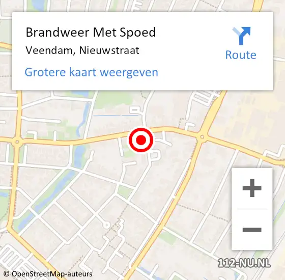 Locatie op kaart van de 112 melding: Brandweer Met Spoed Naar Veendam, Nieuwstraat op 3 februari 2017 16:00