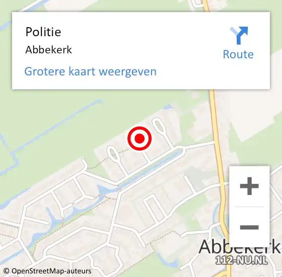 Locatie op kaart van de 112 melding: Politie Abbekerk op 3 februari 2017 18:28