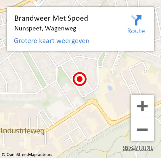 Locatie op kaart van de 112 melding: Brandweer Met Spoed Naar Nunspeet, Wagenweg op 3 februari 2017 23:41