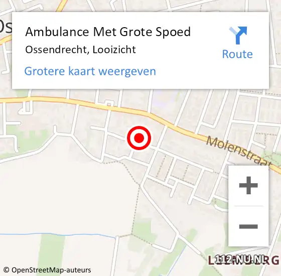 Locatie op kaart van de 112 melding: Ambulance Met Grote Spoed Naar Ossendrecht, Looizicht op 4 februari 2017 06:07