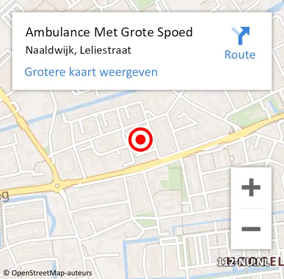Locatie op kaart van de 112 melding: Ambulance Met Grote Spoed Naar Naaldwijk, Leliestraat op 5 februari 2017 11:50