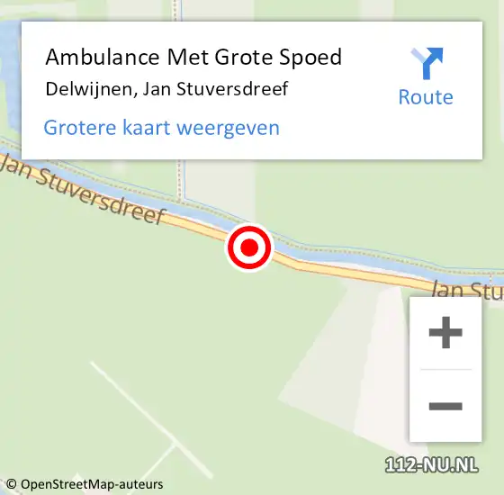Locatie op kaart van de 112 melding: Ambulance Met Grote Spoed Naar Delwijnen, Jan Stuversdreef op 5 februari 2017 13:02