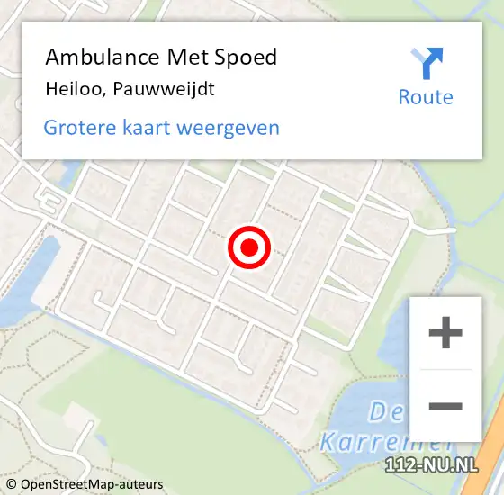 Locatie op kaart van de 112 melding: Ambulance Met Spoed Naar Heiloo, Pauwweijdt op 5 februari 2017 15:09