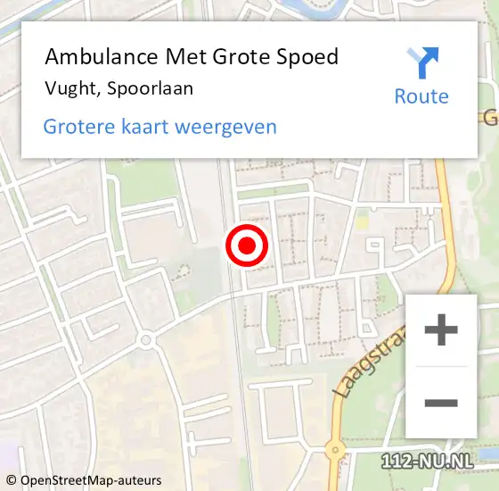 Locatie op kaart van de 112 melding: Ambulance Met Grote Spoed Naar Vught, Spoorlaan op 5 februari 2017 17:26