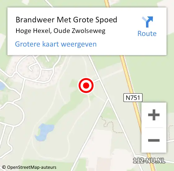 Locatie op kaart van de 112 melding: Brandweer Met Grote Spoed Naar Hoge Hexel, Oude Zwolseweg op 5 februari 2017 18:53