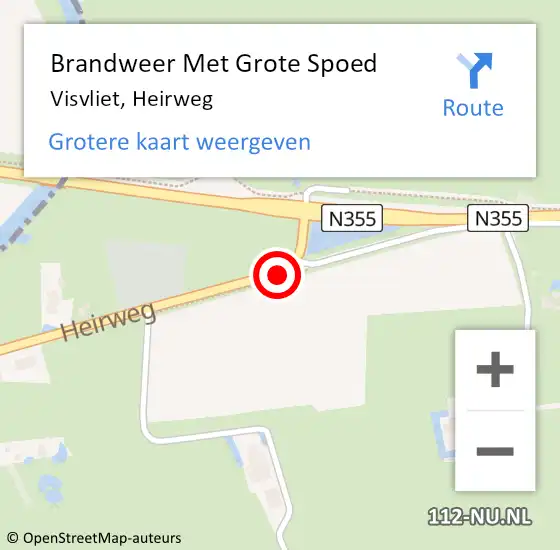 Locatie op kaart van de 112 melding: Brandweer Met Grote Spoed Naar Visvliet, Heirweg op 5 februari 2017 19:02