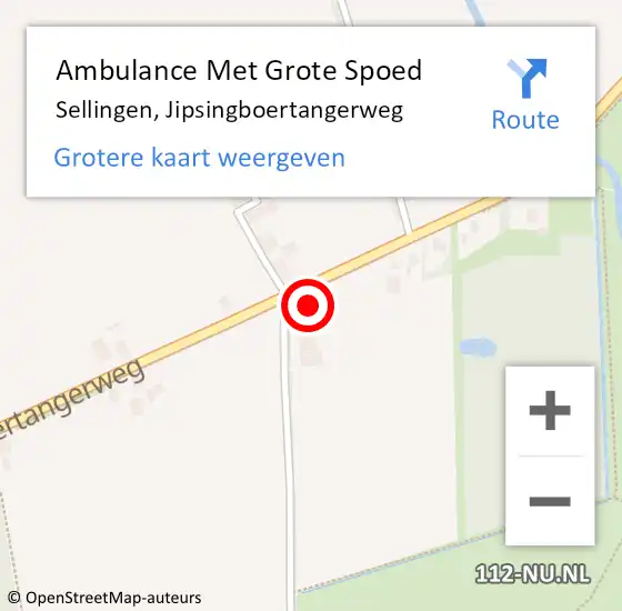 Locatie op kaart van de 112 melding: Ambulance Met Grote Spoed Naar Sellingen, Jipsingboertangerweg op 10 januari 2014 10:31