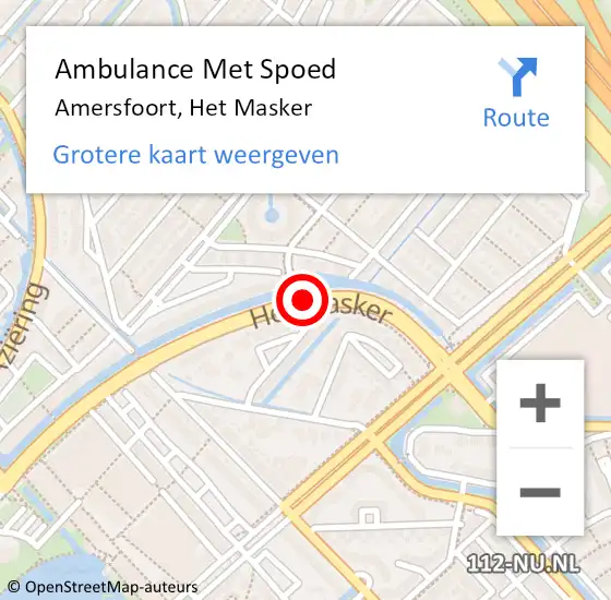 Locatie op kaart van de 112 melding: Ambulance Met Spoed Naar Amersfoort, Het Masker op 7 februari 2017 09:45