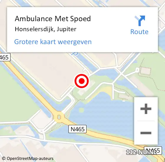 Locatie op kaart van de 112 melding: Ambulance Met Spoed Naar Honselersdijk, Jupiter op 7 februari 2017 20:01