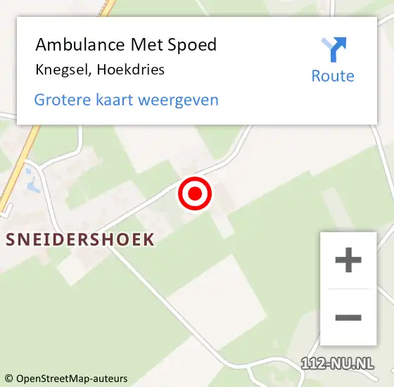 Locatie op kaart van de 112 melding: Ambulance Met Spoed Naar Knegsel, Hoekdries op 8 februari 2017 11:45