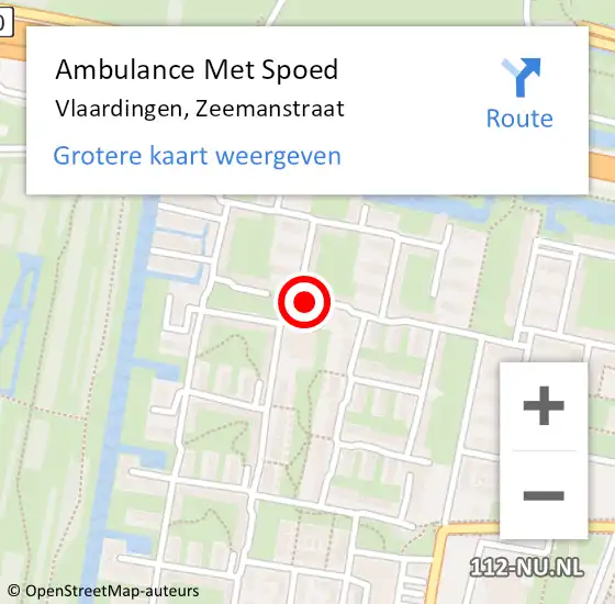 Locatie op kaart van de 112 melding: Ambulance Met Spoed Naar Vlaardingen, Zeemanstraat op 8 februari 2017 15:56