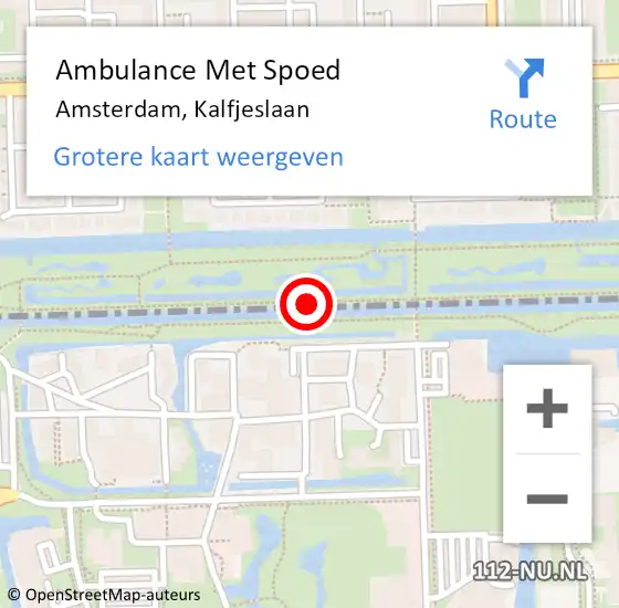 Locatie op kaart van de 112 melding: Ambulance Met Spoed Naar Amsterdam, Kalfjeslaan op 9 februari 2017 19:31