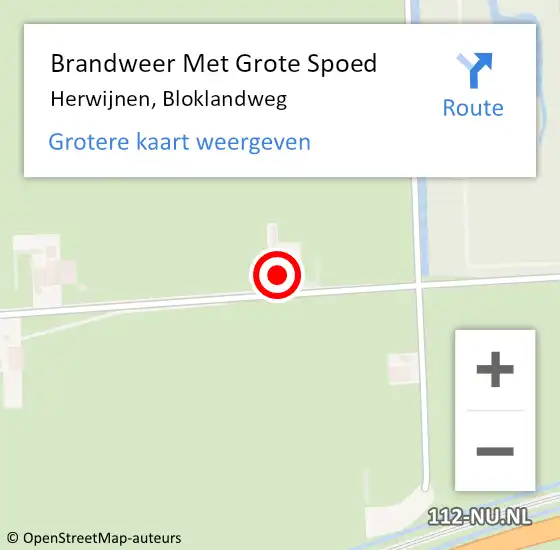 Locatie op kaart van de 112 melding: Brandweer Met Grote Spoed Naar Herwijnen, Bloklandweg op 10 februari 2017 12:37