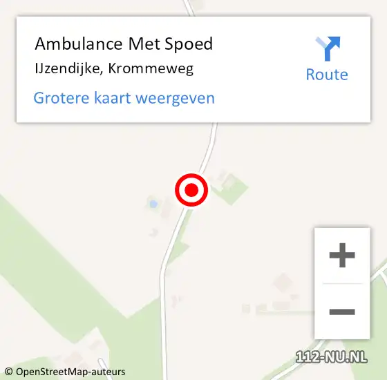 Locatie op kaart van de 112 melding: Ambulance Met Spoed Naar IJzendijke, Krommeweg op 10 februari 2017 19:35