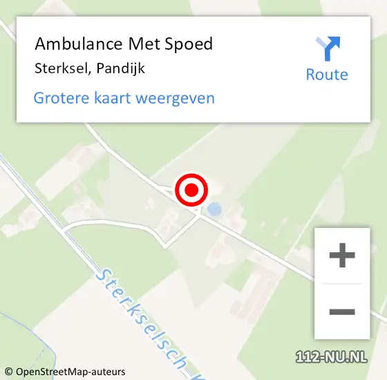 Locatie op kaart van de 112 melding: Ambulance Met Spoed Naar Sterksel, Pandijk op 10 februari 2017 21:48