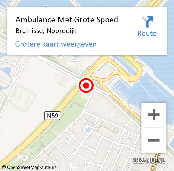 Locatie op kaart van de 112 melding: Ambulance Met Grote Spoed Naar Bruinisse, Noorddijk op 11 februari 2017 10:55