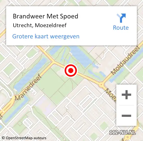 Locatie op kaart van de 112 melding: Brandweer Met Spoed Naar Utrecht, Moezeldreef op 12 februari 2017 02:50