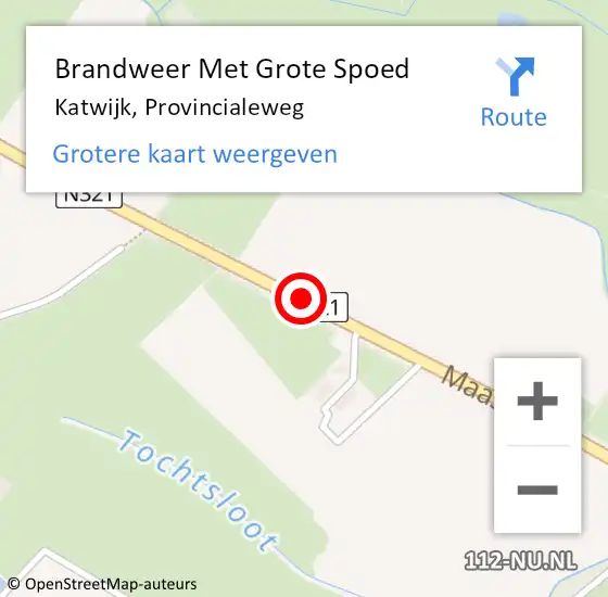 Locatie op kaart van de 112 melding: Brandweer Met Grote Spoed Naar Katwijk, Provincialeweg op 13 februari 2017 04:02