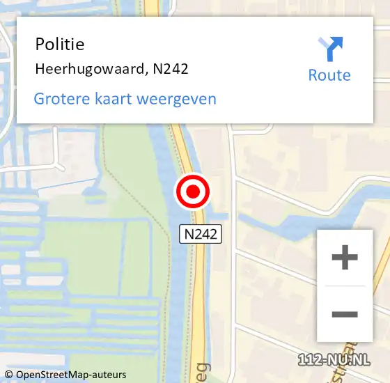 Locatie op kaart van de 112 melding: Politie Heerhugowaard, N242 op 13 februari 2017 06:52