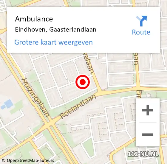 Locatie op kaart van de 112 melding: Ambulance Eindhoven, Gaasterlandlaan op 13 februari 2017 13:52