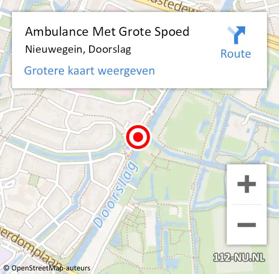 Locatie op kaart van de 112 melding: Ambulance Met Grote Spoed Naar Nieuwegein, Doorslag op 13 februari 2017 14:49