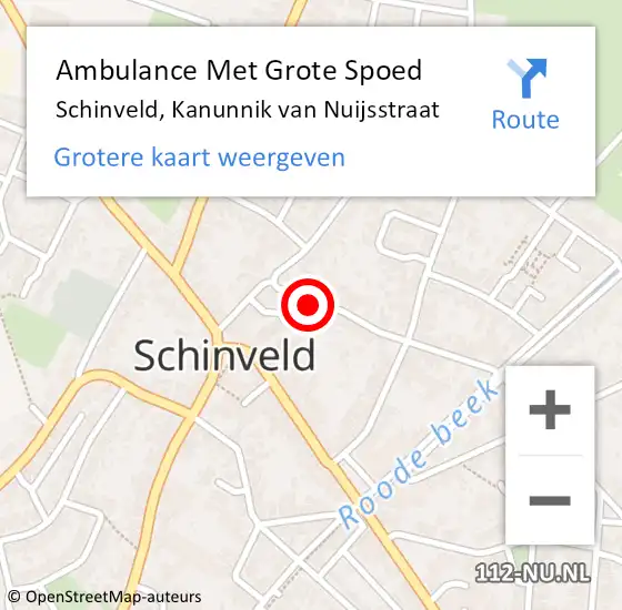 Locatie op kaart van de 112 melding: Ambulance Met Grote Spoed Naar Schinveld, Kanunnik van Nuijsstraat op 10 januari 2014 22:41