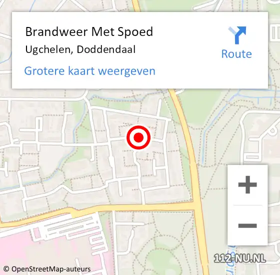 Locatie op kaart van de 112 melding: Brandweer Met Spoed Naar Ugchelen, Doddendaal op 10 januari 2014 22:51