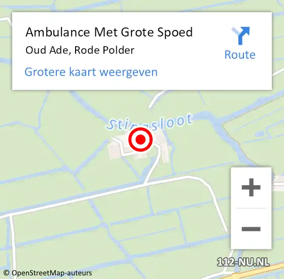 Locatie op kaart van de 112 melding: Ambulance Met Grote Spoed Naar Oud Ade, Rode Polder op 14 februari 2017 09:04