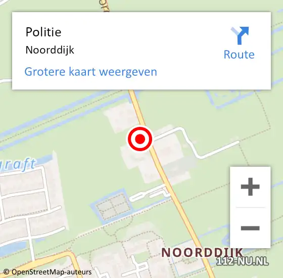 Locatie op kaart van de 112 melding: Politie Noorddijk op 14 februari 2017 17:25