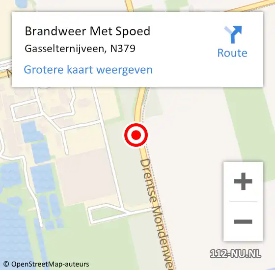 Locatie op kaart van de 112 melding: Brandweer Met Spoed Naar Gasselternijveen, N379 op 14 februari 2017 22:14