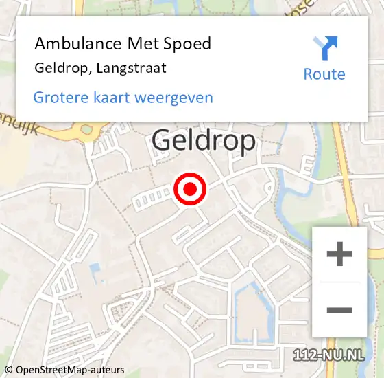 Locatie op kaart van de 112 melding: Ambulance Met Spoed Naar Geldrop, Langstraat op 15 februari 2017 11:01