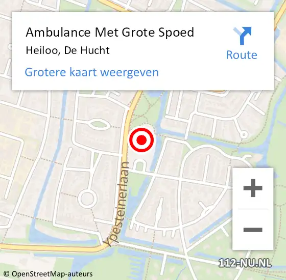 Locatie op kaart van de 112 melding: Ambulance Met Grote Spoed Naar Heiloo, De Hucht op 15 februari 2017 12:38