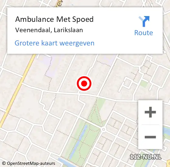 Locatie op kaart van de 112 melding: Ambulance Met Spoed Naar Veenendaal, Larikslaan op 15 februari 2017 22:31