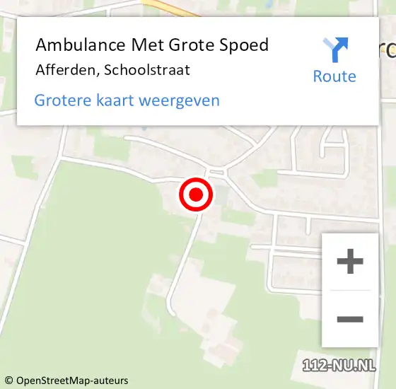 Locatie op kaart van de 112 melding: Ambulance Met Grote Spoed Naar Afferden, Schoolstraat op 16 februari 2017 23:29