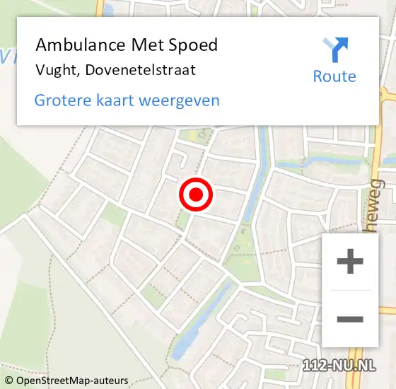 Locatie op kaart van de 112 melding: Ambulance Met Spoed Naar Vught, Dovenetelstraat op 17 februari 2017 15:31