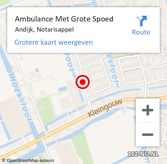 Locatie op kaart van de 112 melding: Ambulance Met Grote Spoed Naar Andijk, Notarisappel op 18 februari 2017 04:50