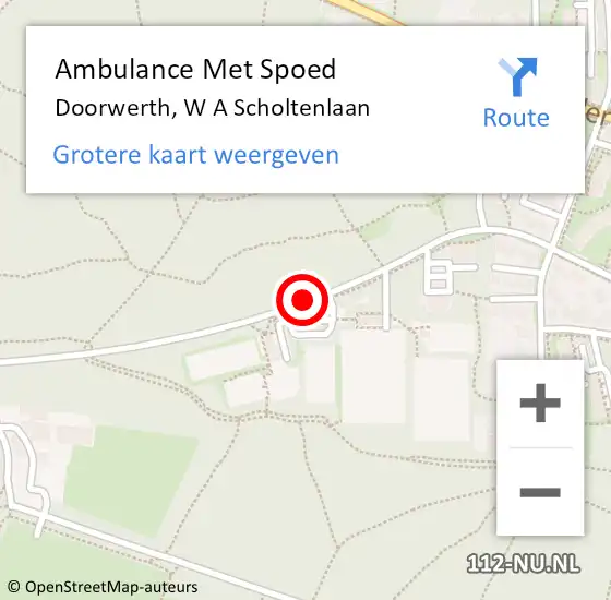 Locatie op kaart van de 112 melding: Ambulance Met Spoed Naar Doorwerth, W A Scholtenlaan op 18 februari 2017 14:54