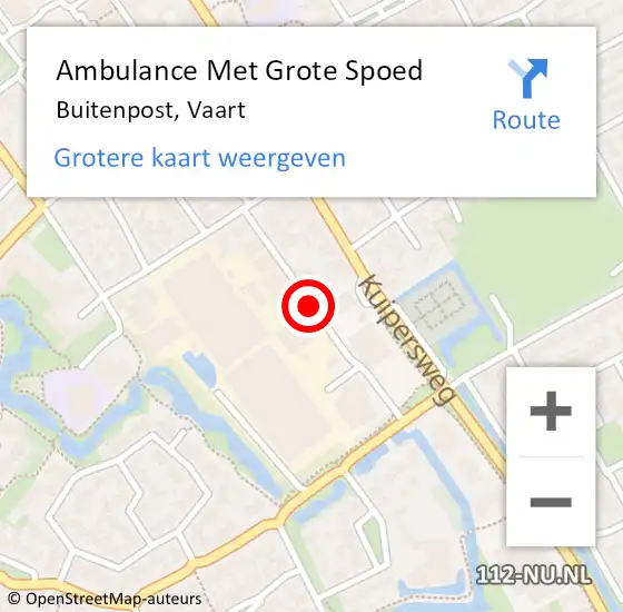 Locatie op kaart van de 112 melding: Ambulance Met Grote Spoed Naar Buitenpost, Vaart op 11 januari 2014 13:33