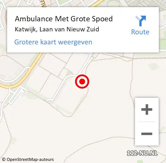 Locatie op kaart van de 112 melding: Ambulance Met Grote Spoed Naar Katwijk, Laan van Nieuw Zuid op 18 februari 2017 18:33