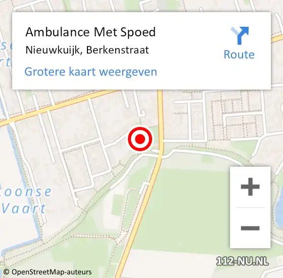Locatie op kaart van de 112 melding: Ambulance Met Spoed Naar Nieuwkuijk, Berkenstraat op 19 februari 2017 22:06