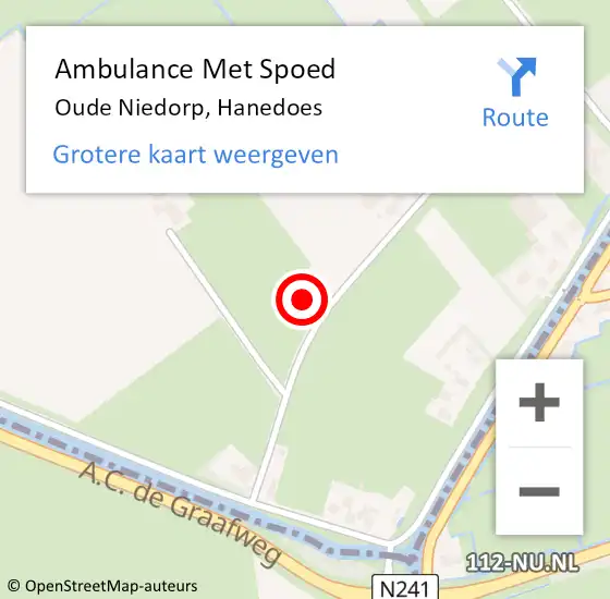 Locatie op kaart van de 112 melding: Ambulance Met Spoed Naar Oude Niedorp, Hanedoes op 20 februari 2017 12:25