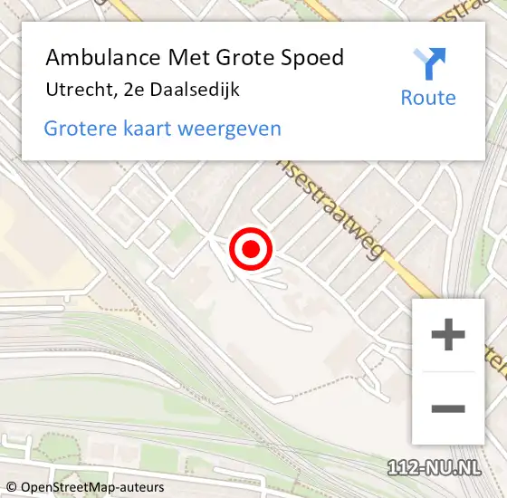 Locatie op kaart van de 112 melding: Ambulance Met Grote Spoed Naar Utrecht, 2e Daalsedijk op 20 februari 2017 12:30