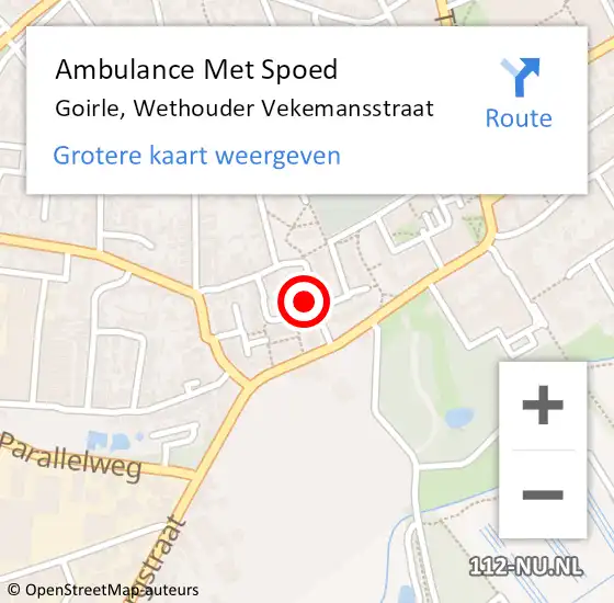 Locatie op kaart van de 112 melding: Ambulance Met Spoed Naar Goirle, Wethouder Vekemansstraat op 21 februari 2017 18:01