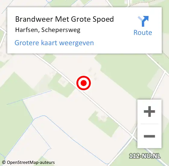 Locatie op kaart van de 112 melding: Brandweer Met Grote Spoed Naar Harfsen, Schepersweg op 21 februari 2017 19:13