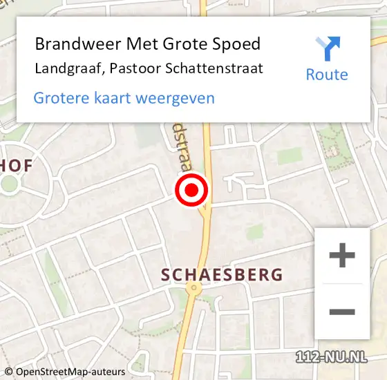 Locatie op kaart van de 112 melding: Brandweer Met Grote Spoed Naar Landgraaf, Pastoor Schattenstraat op 21 februari 2017 20:07