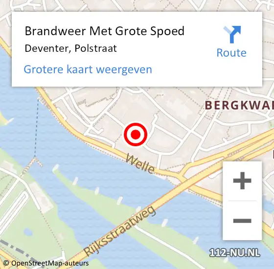 Locatie op kaart van de 112 melding: Brandweer Met Grote Spoed Naar Deventer, Polstraat op 23 februari 2017 13:26