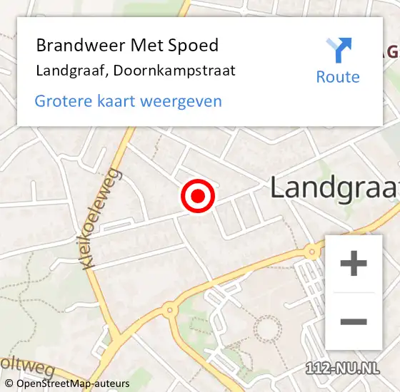 Locatie op kaart van de 112 melding: Brandweer Met Spoed Naar Landgraaf, Doornkampstraat op 23 februari 2017 13:49