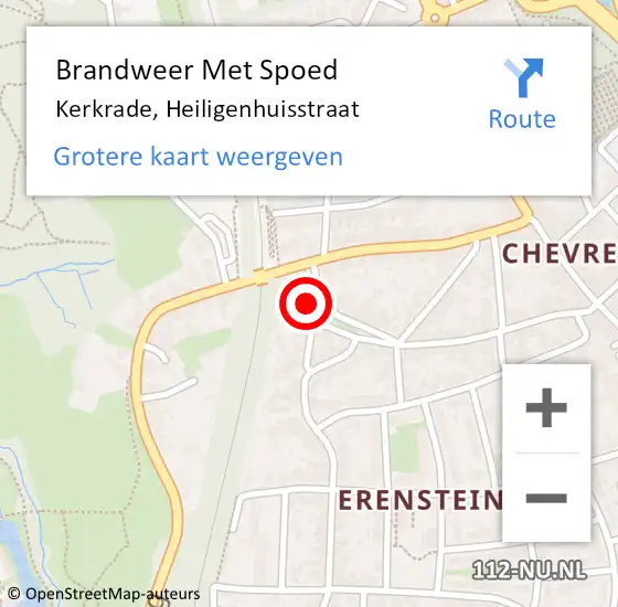 Locatie op kaart van de 112 melding: Brandweer Met Spoed Naar Kerkrade, Heiligenhuisstraat op 23 februari 2017 15:08