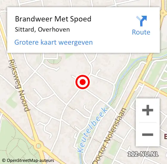 Locatie op kaart van de 112 melding: Brandweer Met Spoed Naar Sittard, Overhoven op 23 februari 2017 16:14
