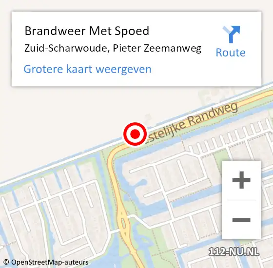 Locatie op kaart van de 112 melding: Brandweer Met Spoed Naar Zuid-Scharwoude, Pieter Zeemanweg op 23 februari 2017 17:07
